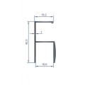 Profil maner Y PROFI pentru perie, 2.5 m, finisaj aluminiu